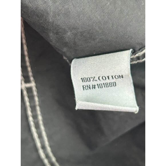 7 Diamonds Men's Large Utility Flap Pocket Casual Snap Front Short Sleeve Shirt - Picture 8 of 13